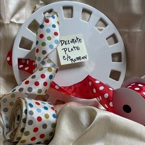 Southern Living At Home Polka Dot Wired Ribbon Set - Red, Blue, Green